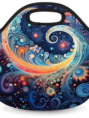 Ethnic Paisley Neoprene Small Lunch Bags African Aztec Insulated Lunch Box for W
